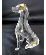 Dog Puppy Figurine Statue Handcrafted Crystal Clear Glass 2.5 Inches Tall - $16.99