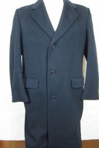 VINTAGE Maitland Black Cashmere &amp; Wool Man&#39;s Overcoat Made in England 40R - $91.19