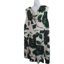 Eloquii Sleeveless Dress Bali Print size 20W Jungle Leaf Print Midi Zipper - £25.78 GBP