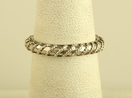 Vtg Sterling Silver 925 Signed Thailand Lori Bonn Detailed Rope Twist Band Ring - £43.42 GBP