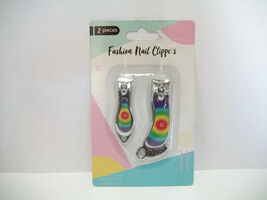 Fashion Nail Clippers 2 Pc Set Psychedelic Design Fingers and Toes Key C... - €7,34 EUR