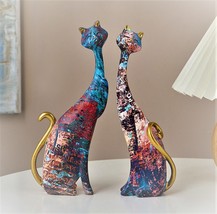 Contemporary Cat Statues - Modern Home Decor - Set of 2 Cat Sculptures - Artisti - £28.41 GBP