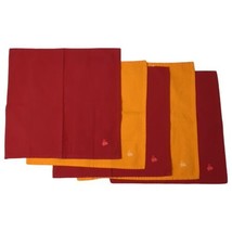 Placemats FIESTA Fiestaware Lot of 2 Orange 3 Red Solid Placemats Square 17&quot; - £13.21 GBP