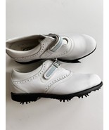 Foot Joys Classic Women Golf Shoes Women 7 White Blue Leather Strap Spikes - $57.89 CAD