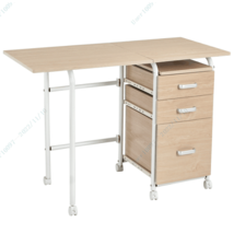 Folding Computer Laptop Desk Wheeled Home Office Furniture-Natural - $4,229.52 MXN