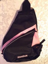 Reebok backpack sling book bag black pink large New 19 x 15 x 6.5 inches - $24.59