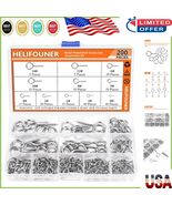 Versatile 200-Piece Screw Eyes Set - Nickel Plated Steel for Easy Instal... - $15.98