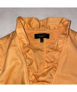 Talbots Womens 8 Orange Ruffle Edging Feminine 3/4 Sleeve Blazer Jacket - $17.99