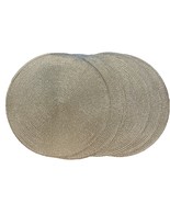 Woven Round Silver Metallic Placemats Set of 6 - $402.81 MXN