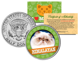 HIMALAYAN  Cat JFK Kennedy Half Dollar US Colorized Coin - £6.71 GBP