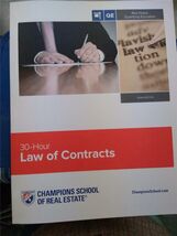 30 Hour Law of Contracts 2018 Champions School Of Real Estate - $18.97