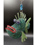 Beadworx Beaded Wire Large Green Marine Fish Mobile Derpy Face - $940.64 MXN