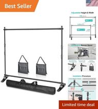 10 x 8ft W X H Photo Backdrop Banner Stand - Adjustable Telescopic Tube ... - $147.01