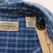 St John's Bay RN#93677 Men's Blue Check Plaid Button-Down Collar Shirt Size L image 3