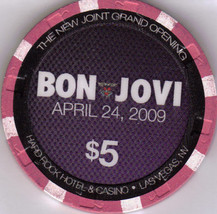 $5 Hard Rock Hotel Vegas Bon Jovi 2009 /The New Joint Grand Opening Casino Chip - $14.95
