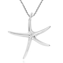 Playful Starfish Dance .925 Sterling Silver Necklace - £32.68 GBP