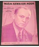 JOHNNY NOBLE VINTAGE 1942 HAWAIIAN SHEET MUSIC WARM HAWAIIAN MOON - $32.91 CAD