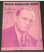 JOHNNY NOBLE VINTAGE 1942 HAWAIIAN SHEET MUSIC WARM HAWAIIAN MOON - £18.87 GBP