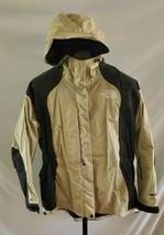 The North Face Rain Jacket Full Zipper Beige Black Jacket Coat Misses Si... - $54.44