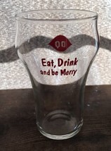 Vintage Dairy Queen Glass Drinking Glass Eat Drink &amp; Be Merry 5&quot; Tall - $9.89