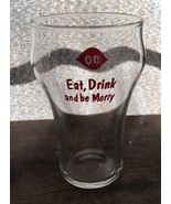 VINTAGE  DAIRY QUEEN GLASS DRINKING GLASS EAT DRINK &amp; BE MERRY 5&quot; TALL - $188.30 MXN