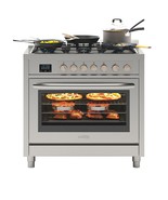 Km-Fr36Gl-Ss 36 Inch Professional Gas Range Stove With 5 Burner Cooktop,... - £2,359.80 GBP