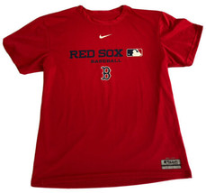 Nike Boston Red Sox T Shirt L (16/18) Red Short Sleeve Crew Neck MLB Dri... - £13.26 GBP