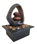 Halo Tabletop Meditation Fountain With Led Light And Decorative Stones - $49.95