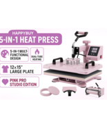 Happybuy 5 in 1 Heat Press Machine 12x15&quot; 360° Swing Away for Shirts Mug... - €299,52 EUR