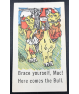 c1940s-50s State Hill Beer Garden Here Comes the Bull! Comic Ad Trade Card - $26.95