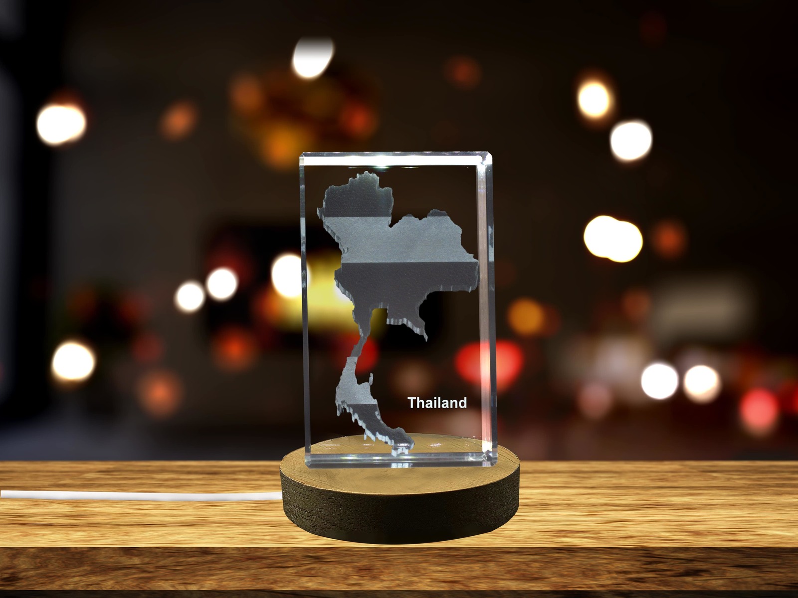 LED Base included | Thailand 3D Engraved Crystal 3D Engraved Crystal Keepsake