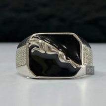 Jaguar Silver Mens Ring Jaguar logo Band Personalized Customized Ring - £67.93 GBP