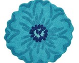 Pioneer Woman ~ CHARMING FLOWER ~ 26&quot; Round ~ TEAL ~ Cotton Bath Rug ~ T... - £20.44 GBP