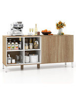63 Inches Buffet Sideboard with 4 Compartments and Push-to-Open Cabinet-... - €297,24 EUR