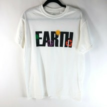 Altru Mens T Shirt Earth Recycle Peace Sun Crew Neck Short Sleeve White M - $9.74