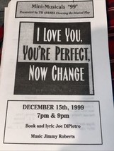 Mini Musicals 1999 I Love You You’re Perfect Now Change Program 1999 - £7.90 GBP