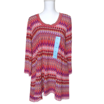 Premise Womens Tunic Top L Boho Colorful Blouse Casual Wear 3/4 Sleeve - $23.59