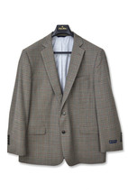 Brooks Brothers Mens Brown Plaid Explorer Regent Fit Wool Blazer Jacket 44R 0120 - £247.73 GBP