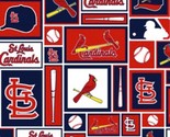 Cotton St Louis Cardinals MLB Baseball Sports Team Fabric Print BTY D159.59 - £11.18 GBP