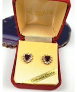 Vintage 1990&#39;s by Roman Classic Collection Genuine Crystal Heart Stud Ea... - $736.76 MXN