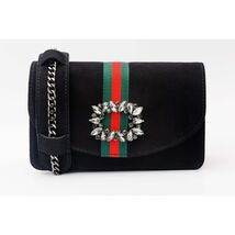 The Afega Black Suede Leather Handbag image 2