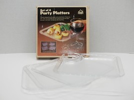 1986 Hoan Acrylic Party Platters Snack Trays Set of 4 in Original Box Vi... - $9.99