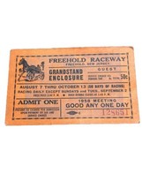 1958 FREEHOLD RACEWAY NEW JERSEY HORSE RACING TICKETS STUB - £7.99 GBP