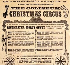 Christmas Circus At The Coliseum Advertisement 1963 NYC Morty Gunty DWDD17 - £48.18 GBP