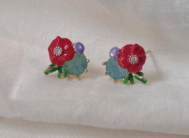 Autumn and winter French retro flower earrings niche design temperament ... - $19.80