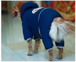 Fleece Big Dog jacket Winter Thick Windproof dog clothes Hooded Pet Dog ... - £35.69 GBP+