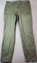 J.CREW Pants Womens 31 Green Cotton Flat Front Straight Leg Medium Wash Pockets - £12.96 GBP