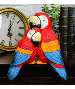 Ebros Tropical Red Scarlet Macaw Parrots Cuddling Shelf Sitter Figurine - $31.30 CAD