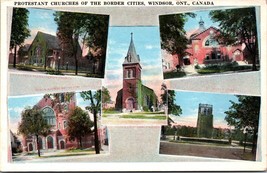 Protestant Churches Of Border Cities Windsor Ontario Canada UNP WB Postcard L10 - £7.00 GBP