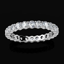 14K White Gold 4Ct Round Cut Simulated Diamond Eternity Wedding Ring Sizes 5-8 - £142.93 GBP